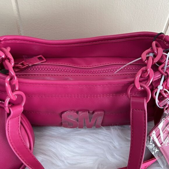NWT Steve Madden (BZOIA) Crossbody Bag w/AirPod Case & I.D. Card Holder- Fuschia - Picture 12 of 13